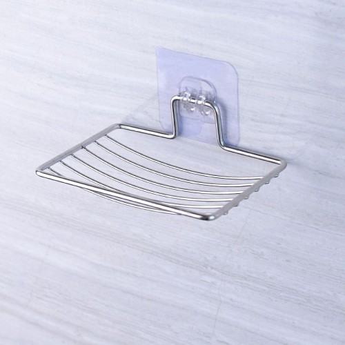 No Drilling Stainless Steel Wire Bar Soap Holder For Bathroom, Rust Proof Self Draining Dish Sponge Holder For Kitchen